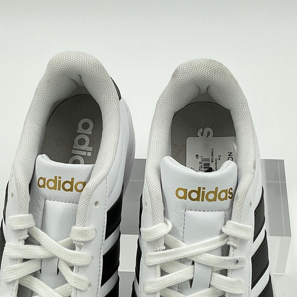 Adidas Womens Size 7.5 Sneakers White Black Gold Cloud Foam NEW Street talk $75 - Picture 9 of 16